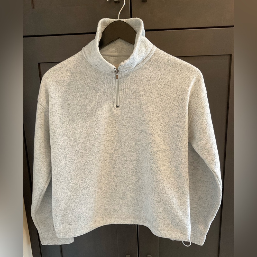 Thread & Supply Women Sweater Light Blue Quarter Zip XS EUC Minimalist Soft